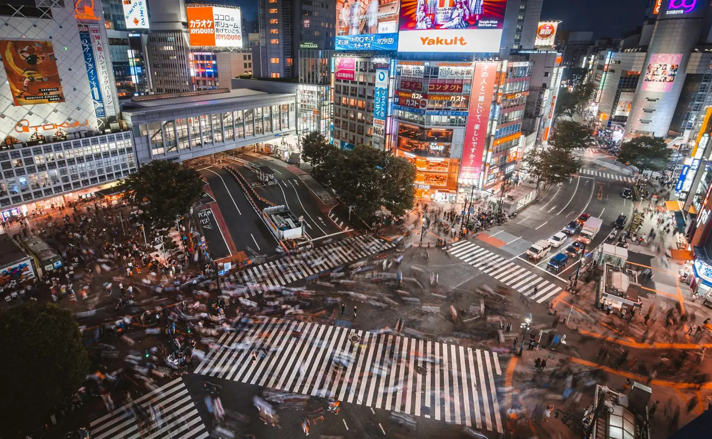 Shibuya crossing at night